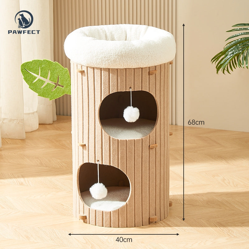 Multi-Functional Cat Tree with Integrated Climber & Cozy Nest