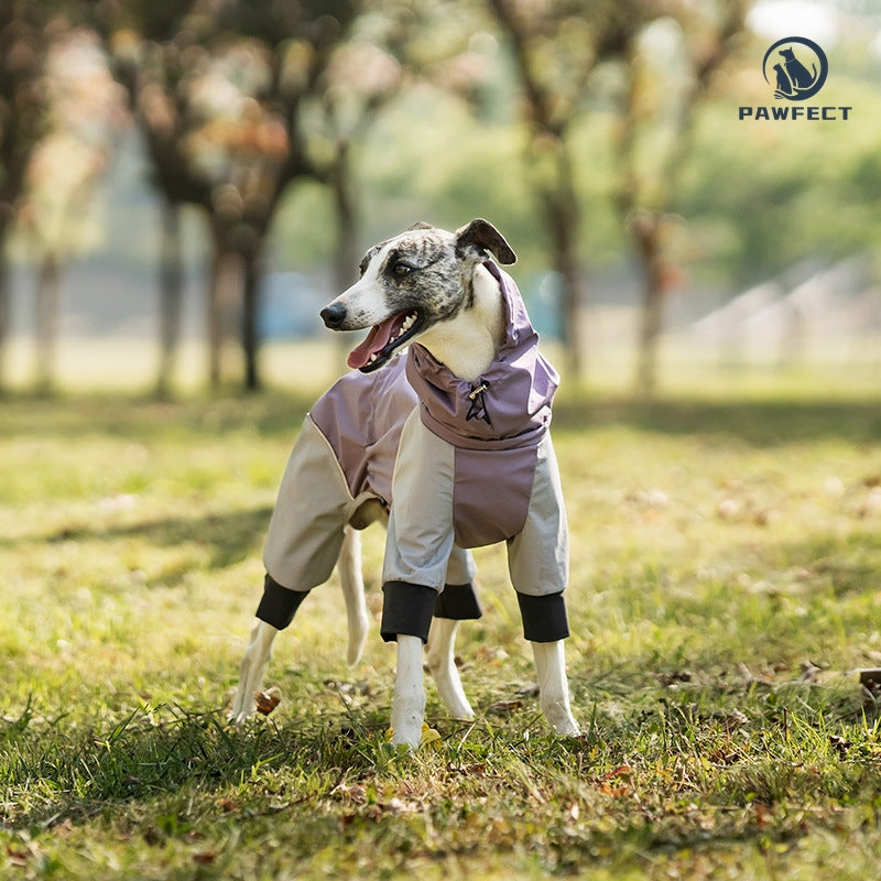 Waterproof Dog Raincoat with 4-Leg Coverage and Leash Hole