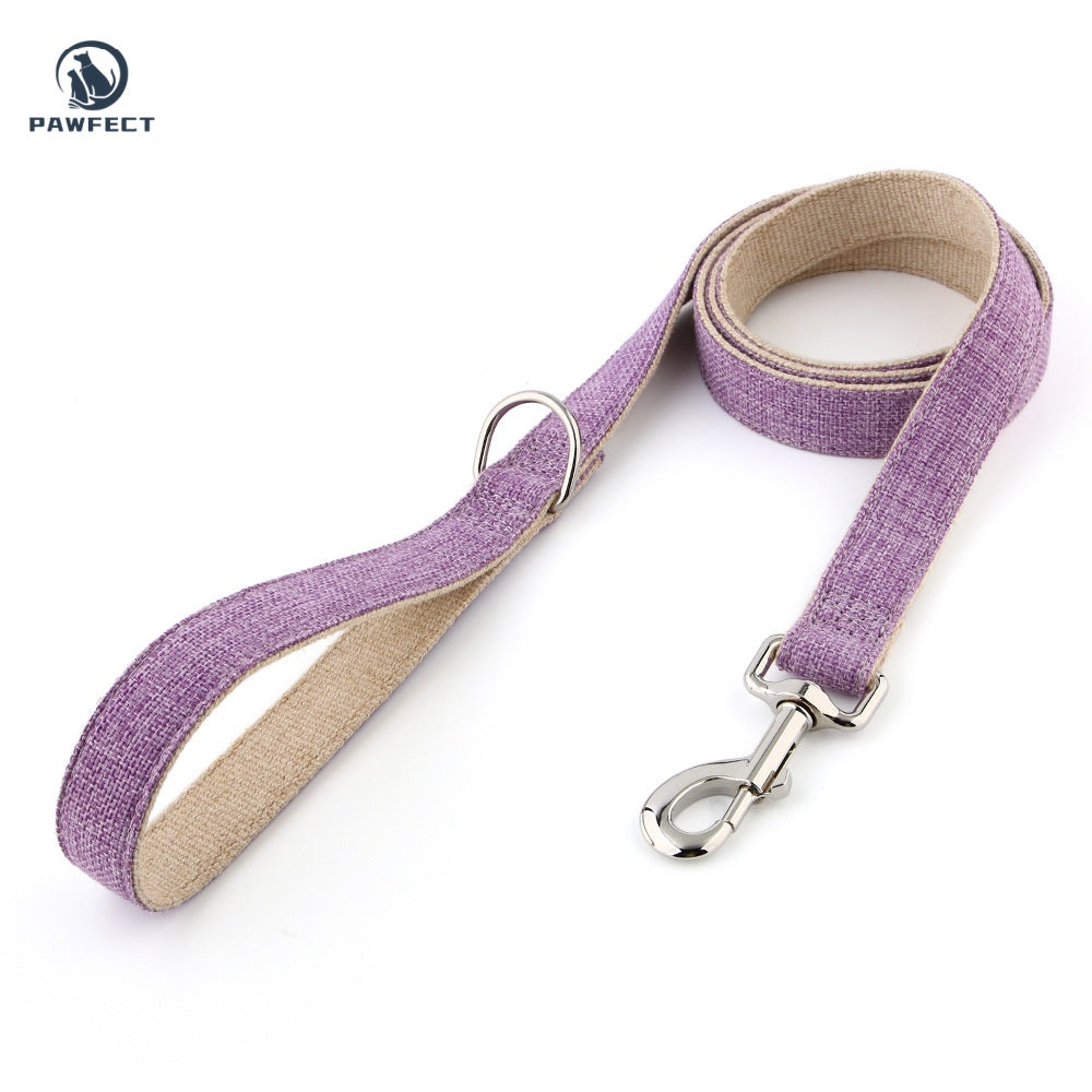 Eco-Friendly Cotton Linen Dog Leash: Hypoallergenic & Antibacterial