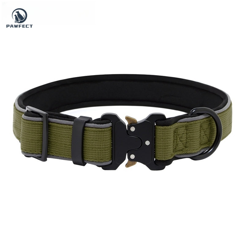 Durable Adjustable Dog Collar with Reflective Piping