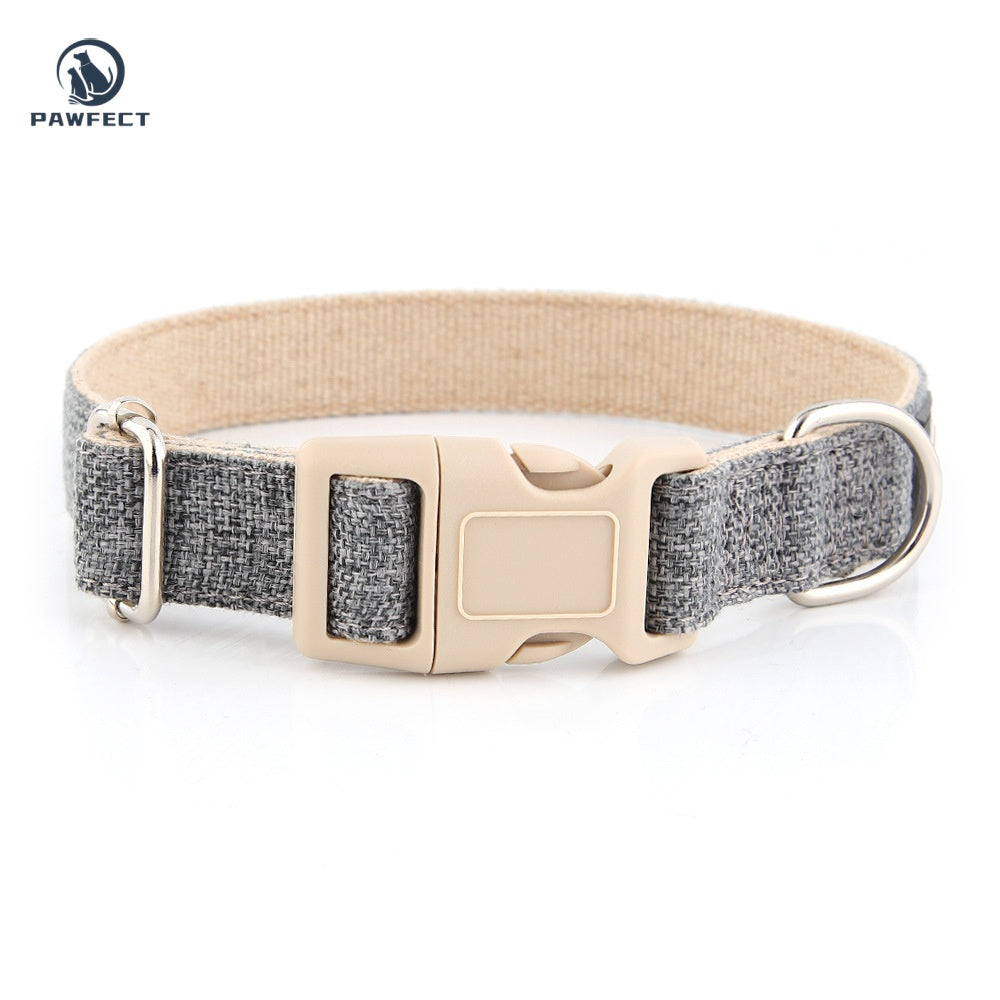 Eco-Friendly Cotton Linen Dog Collar: Hypoallergenic & Antibacterial
