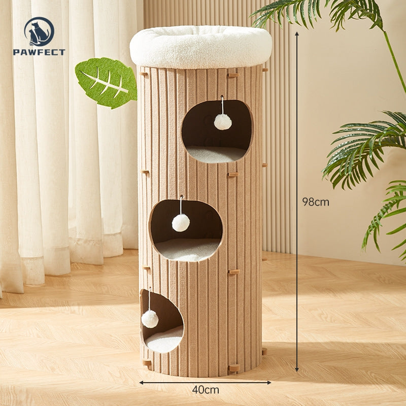 Multi-Functional Cat Tree with Integrated Climber & Cozy Nest