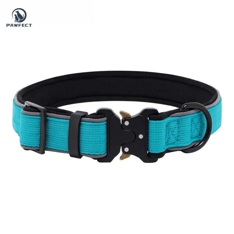Durable Adjustable Dog Collar with Reflective Piping