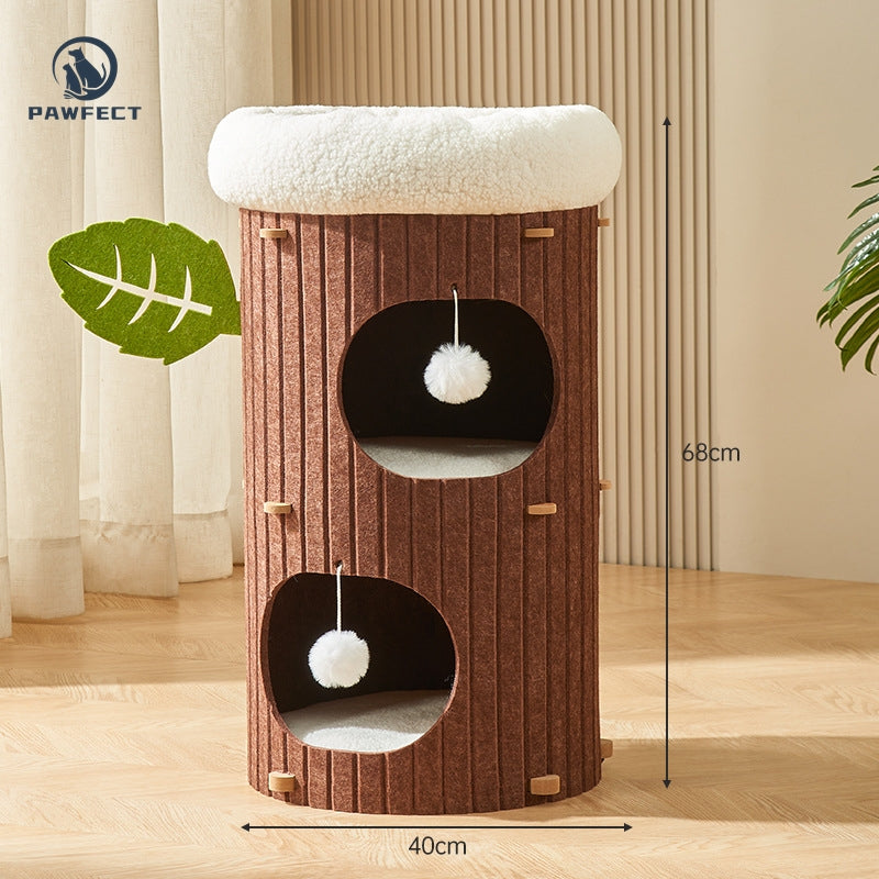 Multi-Functional Cat Tree with Integrated Climber & Cozy Nest