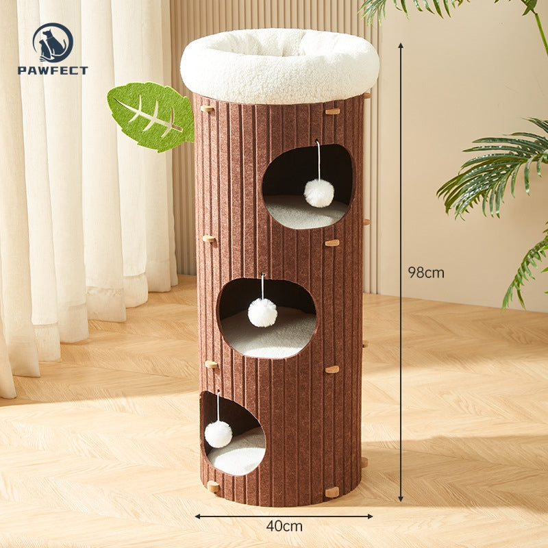 Multi-Functional Cat Tree with Integrated Climber & Cozy Nest