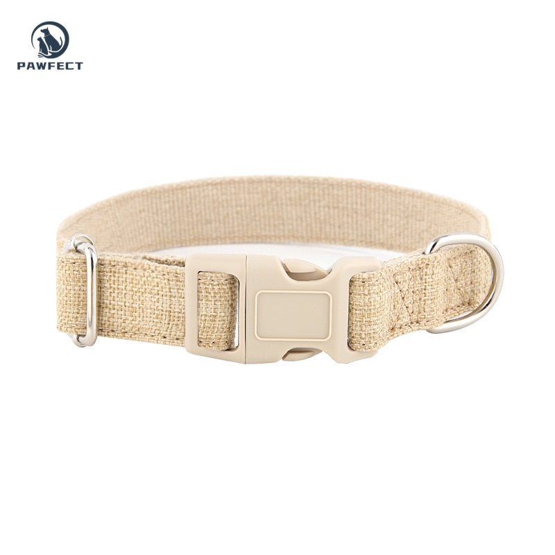 Eco-Friendly Cotton Linen Dog Collar: Hypoallergenic & Antibacterial