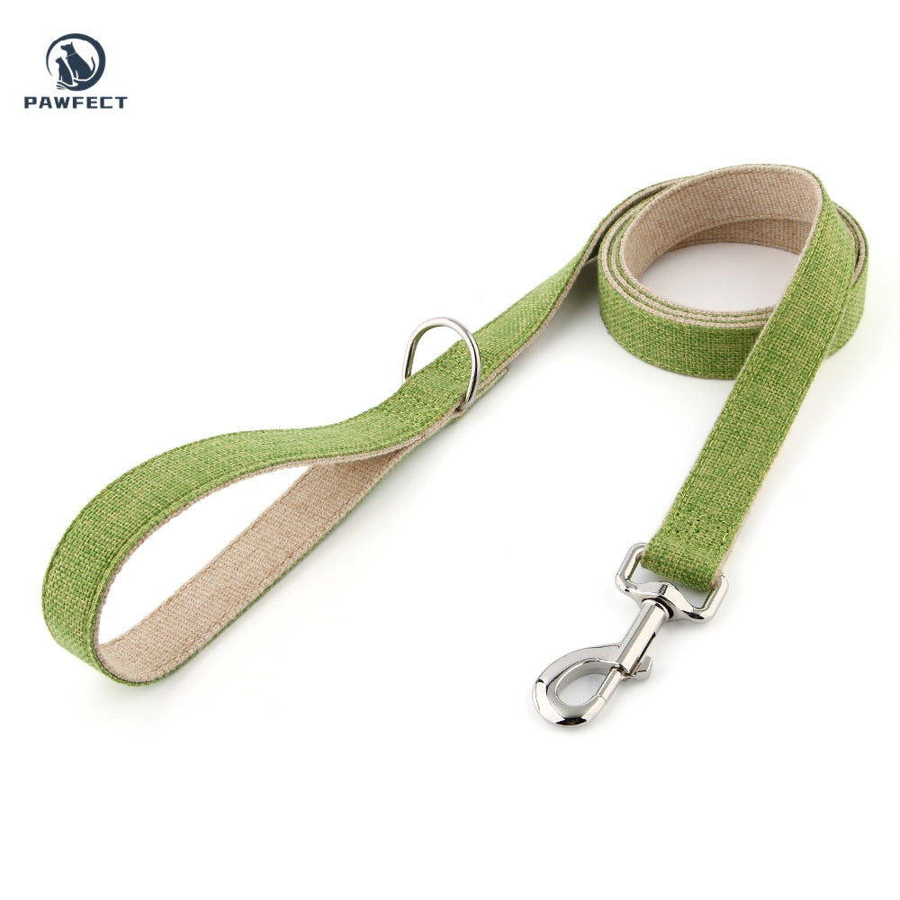 Eco-Friendly Cotton Linen Dog Leash: Hypoallergenic & Antibacterial