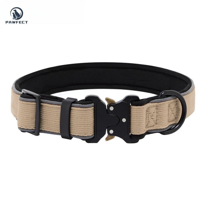 Durable Adjustable Dog Collar with Reflective Piping