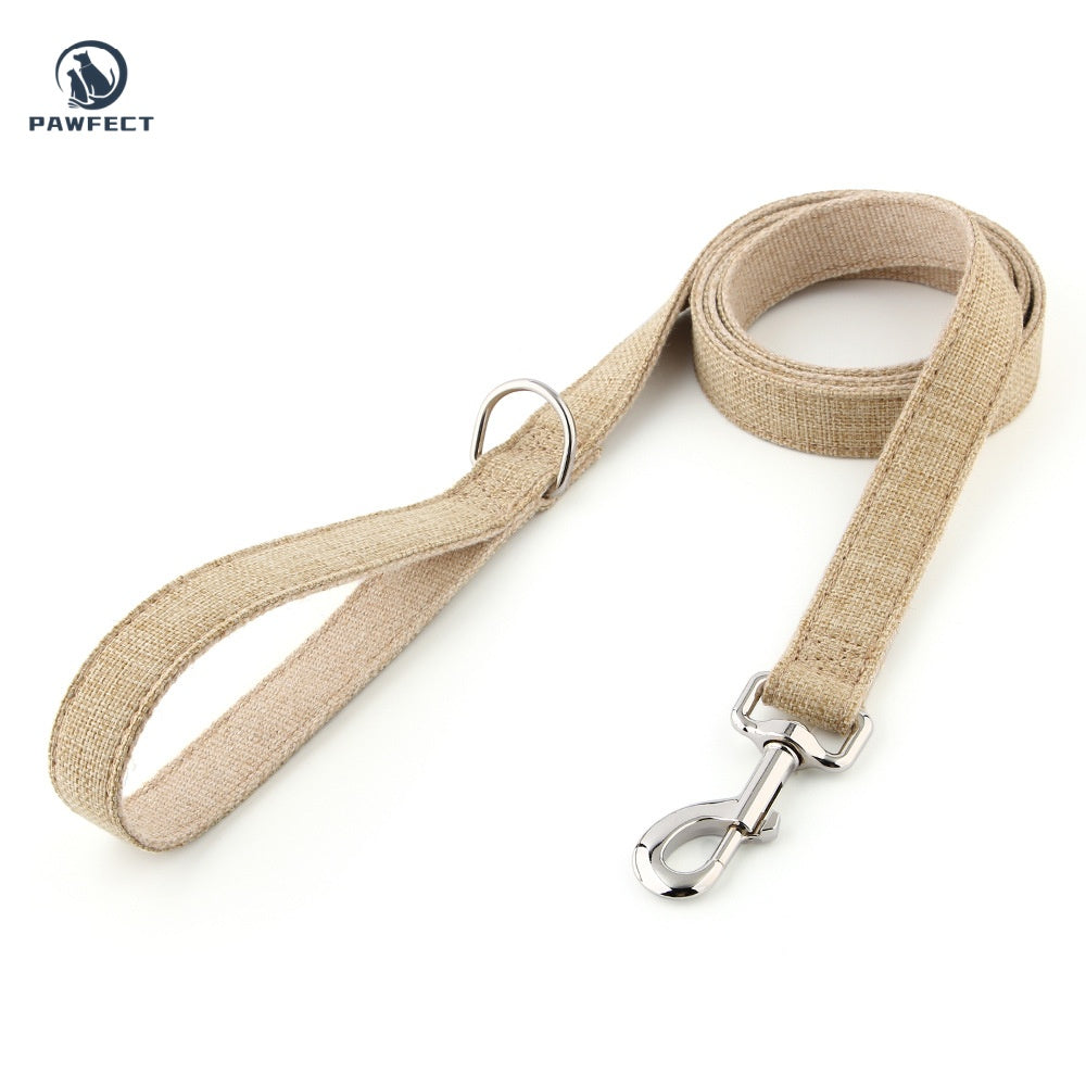 Eco-Friendly Cotton Linen Dog Leash: Hypoallergenic & Antibacterial