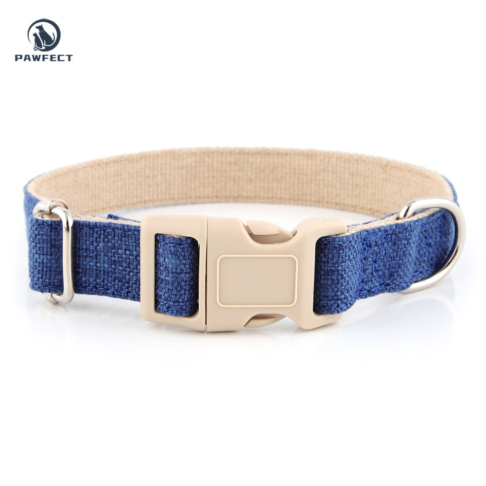 Eco-Friendly Cotton Linen Dog Collar: Hypoallergenic & Antibacterial