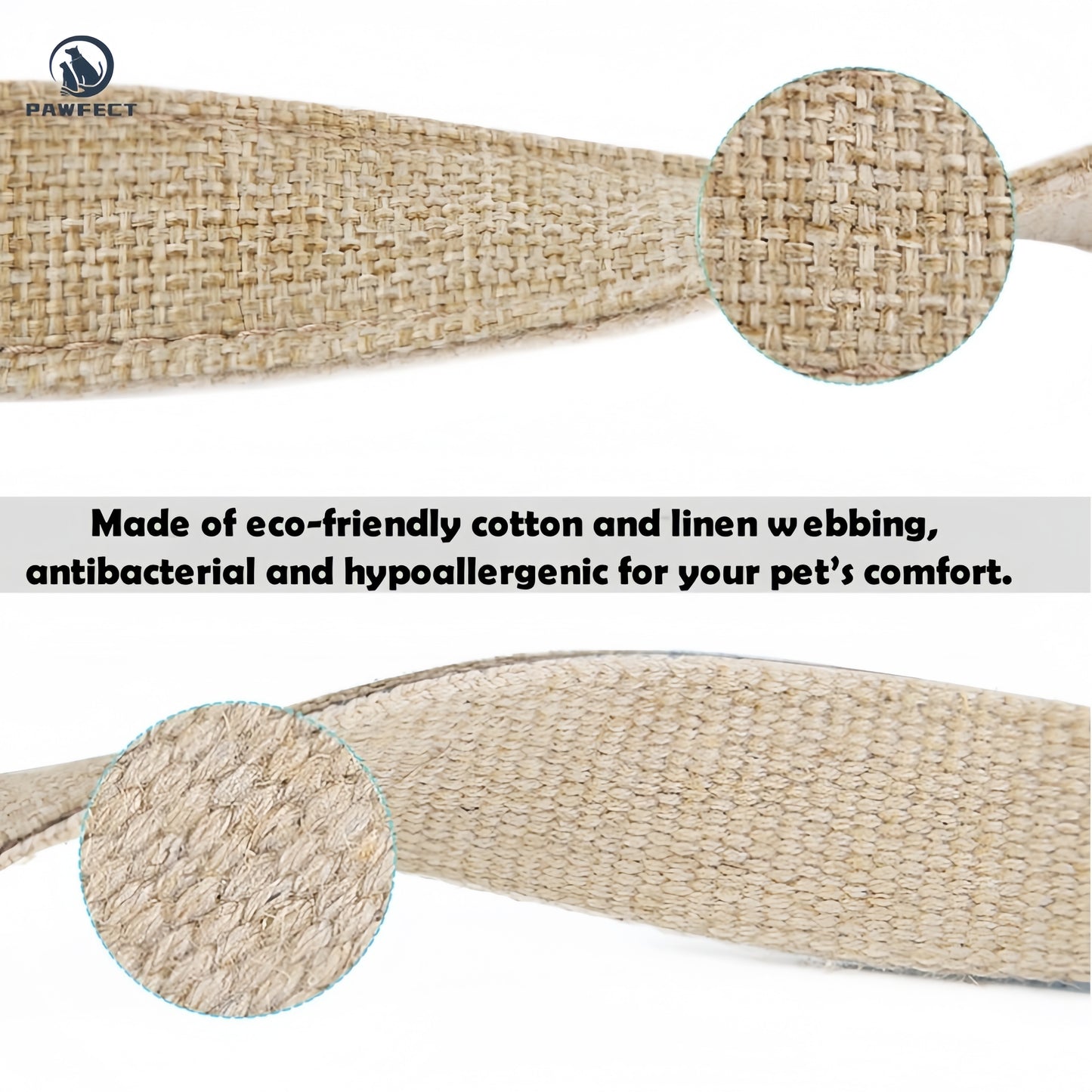 Eco-Friendly Cotton Linen Dog Collar: Hypoallergenic & Antibacterial