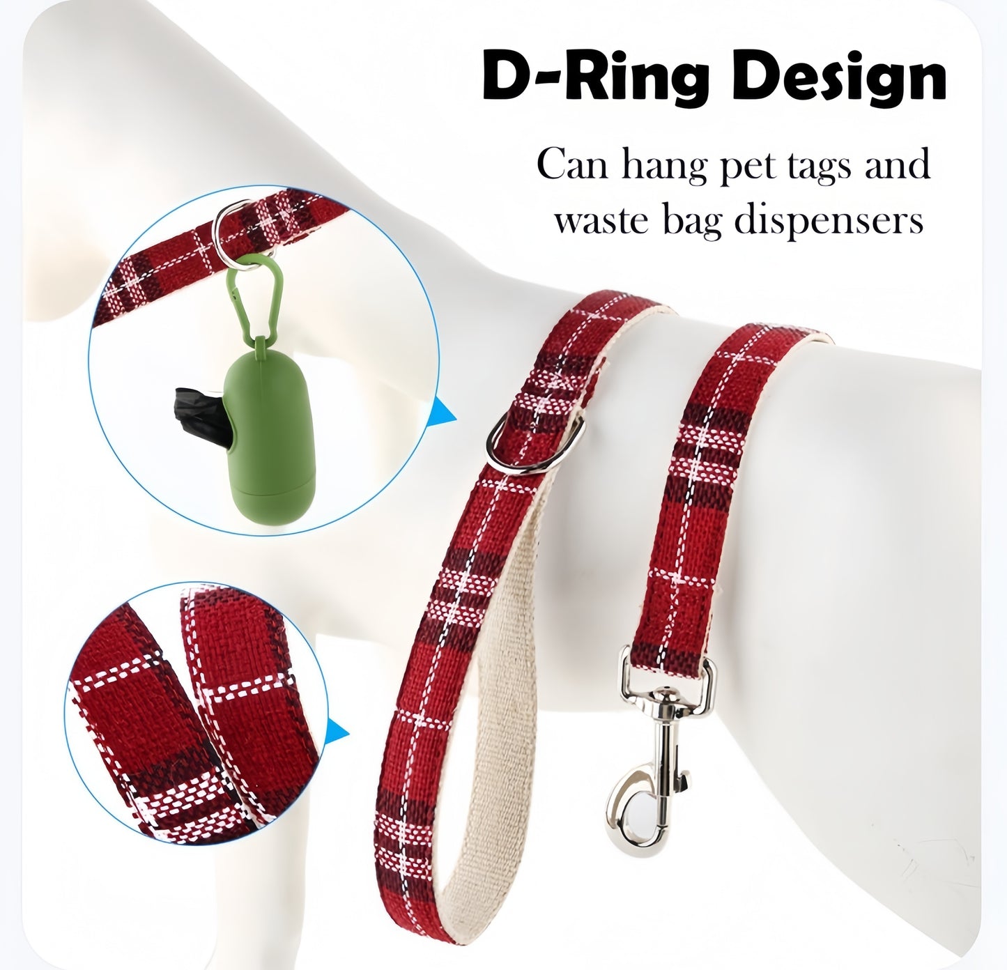 Eco-Friendly Cotton Linen Dog Leash: Hypoallergenic & Antibacterial