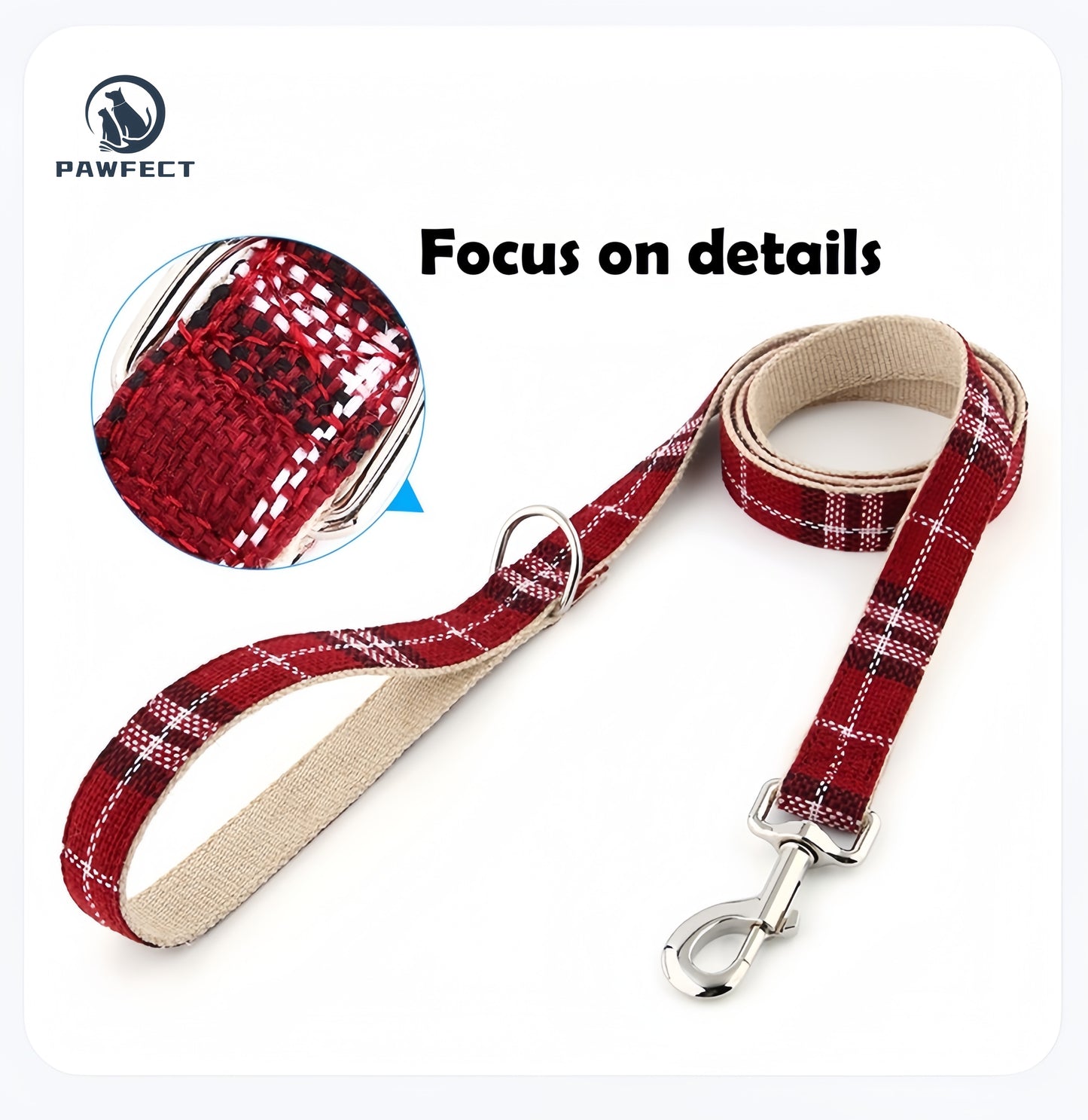 Eco-Friendly Cotton Linen Dog Leash: Hypoallergenic & Antibacterial