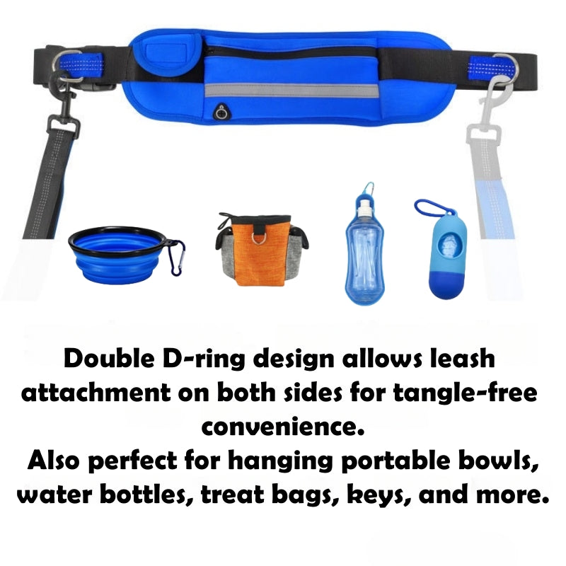 Hands-Free Dog Leash with Waist Pack – Multifunctional Running & Walking Belt