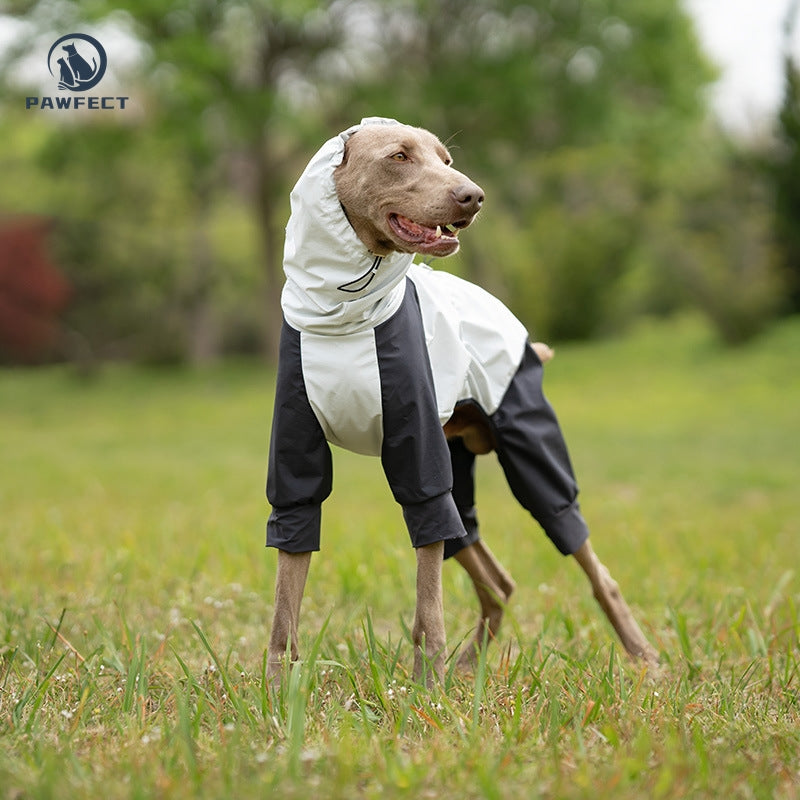 Waterproof Dog Raincoat with 4-Leg Coverage and Leash Hole