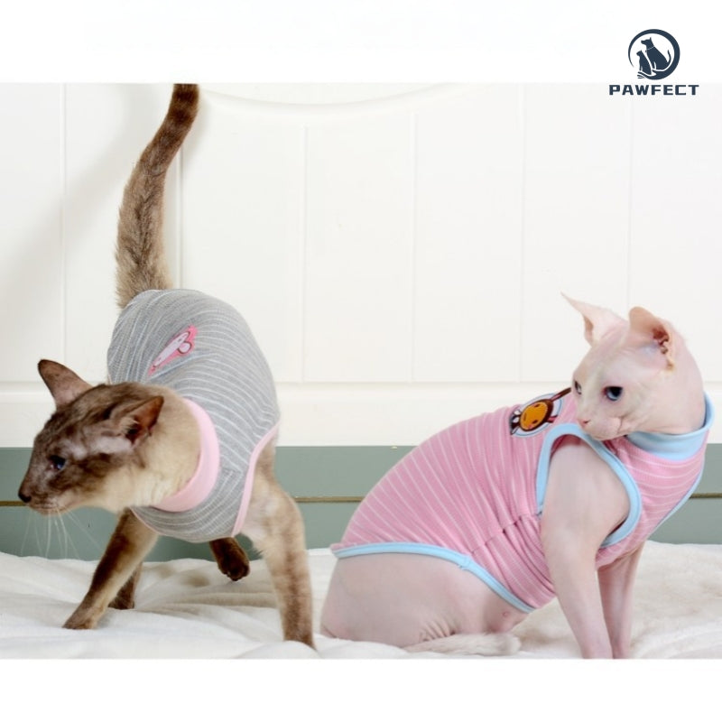 Lightweight Striped Tee for Cats