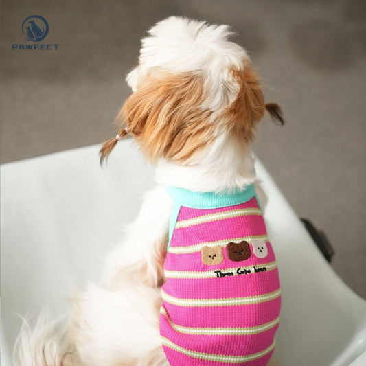 Lightweight Sweet Striped Dog Tank Top with Stretchy Fabric