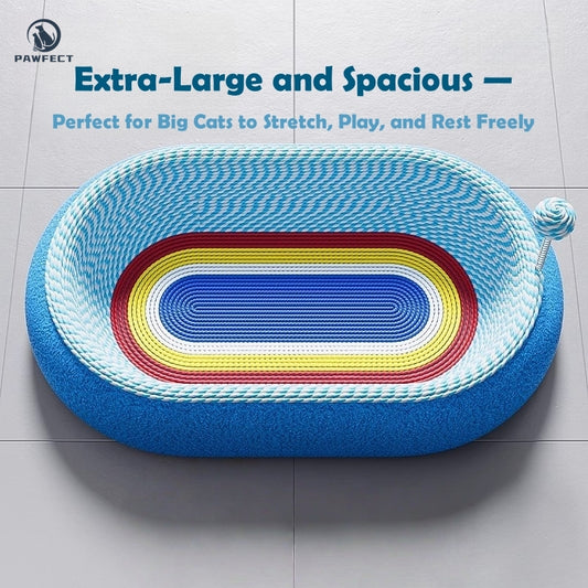 Elevated Bowl-Shaped Sisal Cat Nest with Integrated Scratching Surface