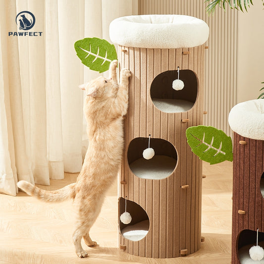 Multi-Functional Cat Tree with Integrated Climber & Cozy Nest