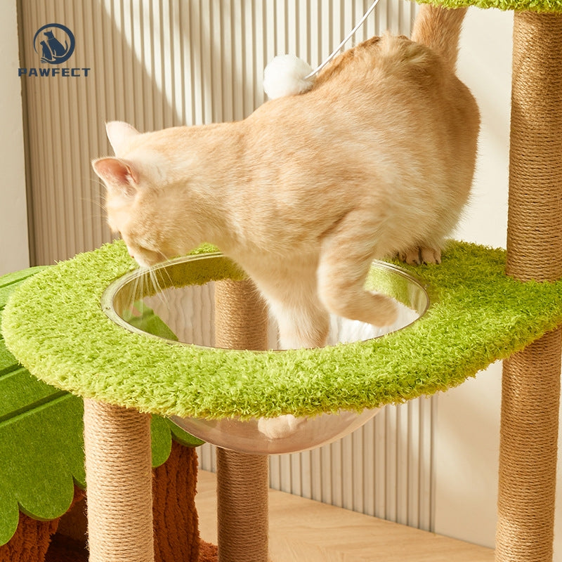 Multi-Functional Cat Tree Tower with Sisal-Wrapped Posts & Cozy Nests