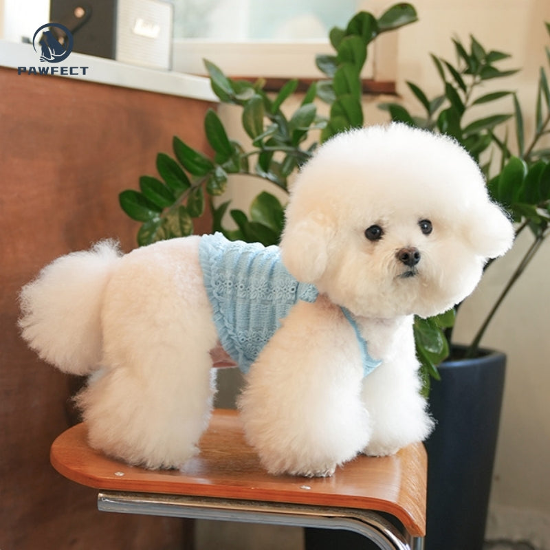 Lightweight Mesh Jacquard Dog Tank Top with Sweet Strap Design