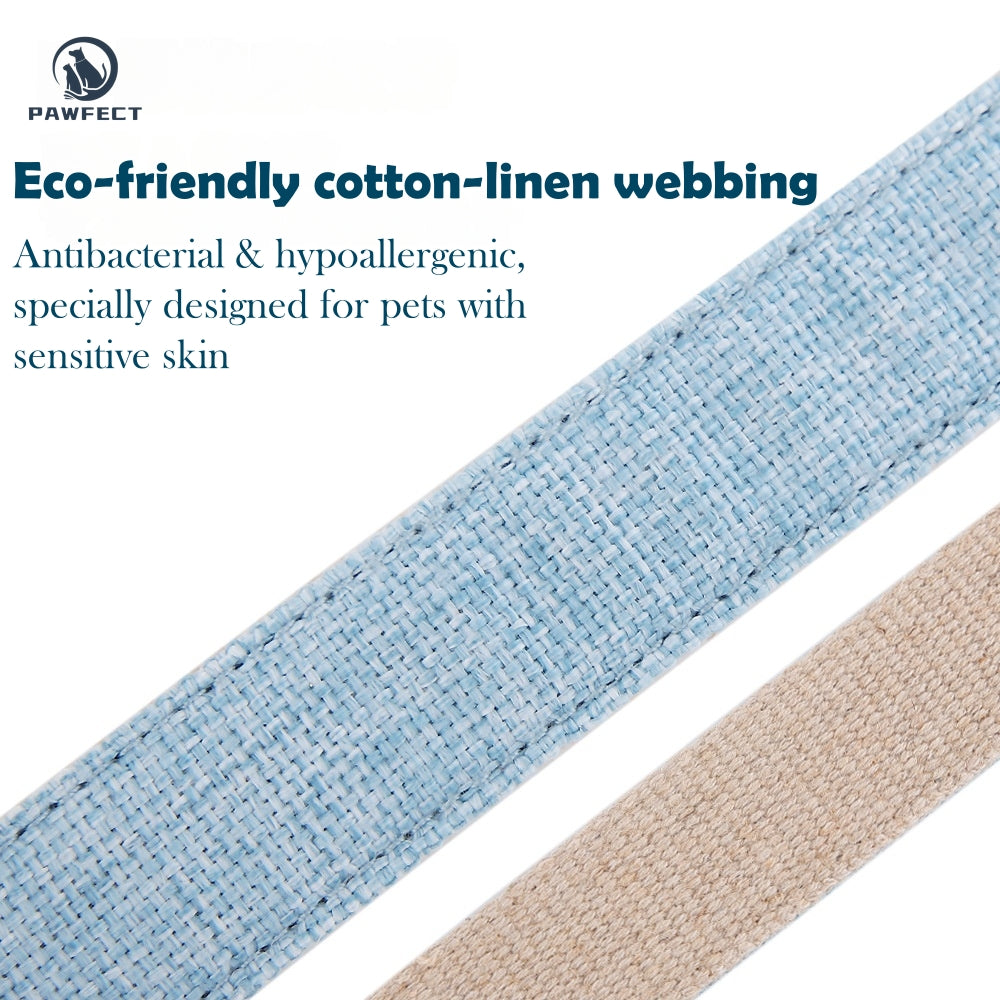 Eco-Friendly Cotton Linen Dog Collar: Hypoallergenic & Antibacterial