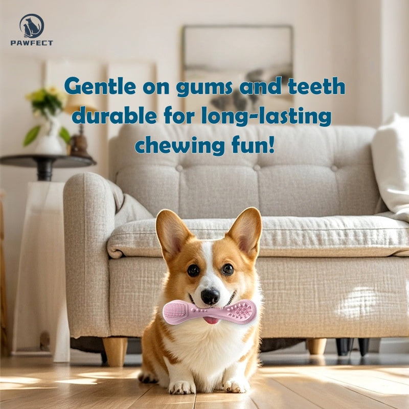 Spoon-Shaped Natural Rubber Chew and Teeth Cleaning Toy for Dogs