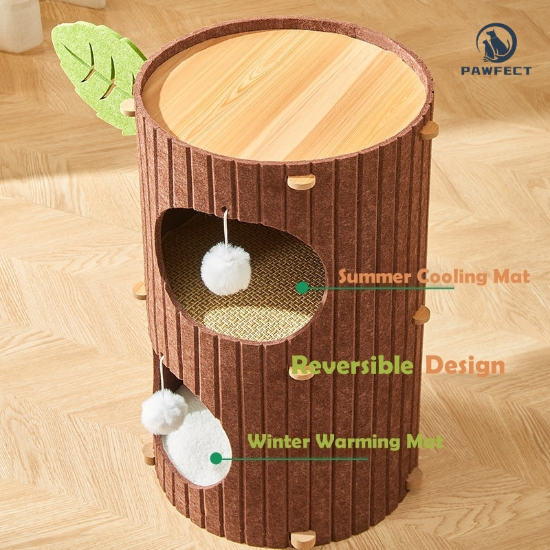 Multi-Functional Cat Tree with Integrated Climber & Cozy Nest