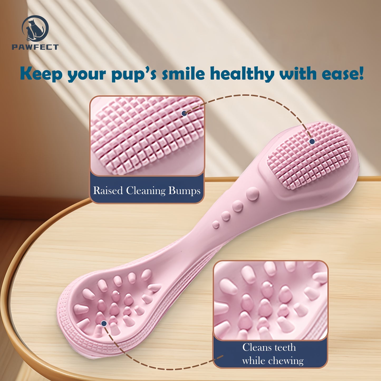 Spoon-Shaped Natural Rubber Chew and Teeth Cleaning Toy for Dogs