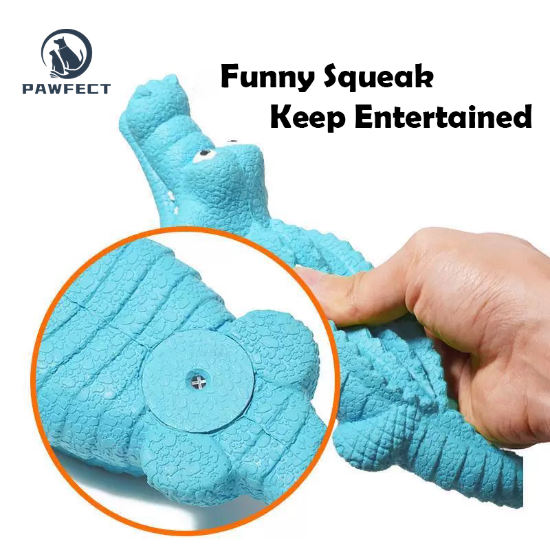 Natural Rubber Crocodile Chew Toy with Squeaker