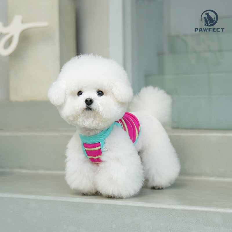 Lightweight Sweet Striped Dog Tank Top with Stretchy Fabric