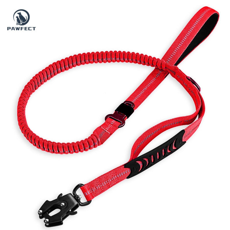 Reflective Pet Leash with Car Seatbelt Buckle & Frog Clip