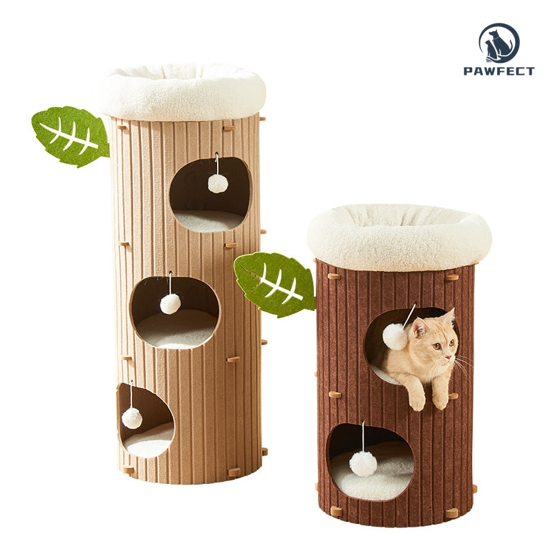 Multi-Functional Cat Tree with Integrated Climber & Cozy Nest