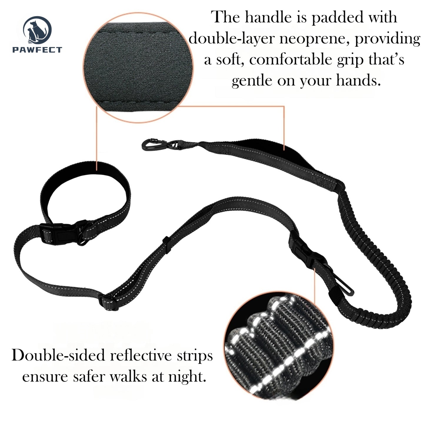 6-in-1 Multi-Functional Dog Leash for Running & Car Safety