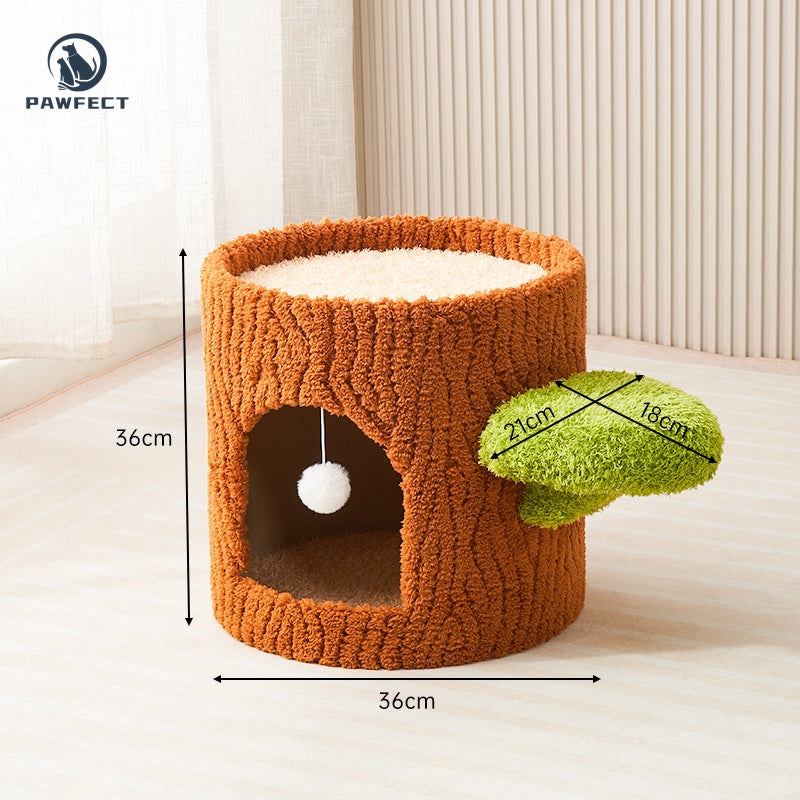 Tree-Shaped Multi-Level Cat Tower with Scratching Post & Cozy Nests