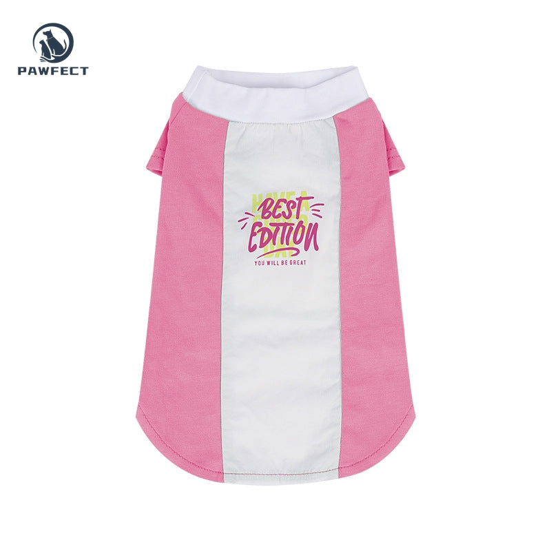 Lightweight Colorblock Printed Flutter-Sleeve Two-Leg Dog Romper
