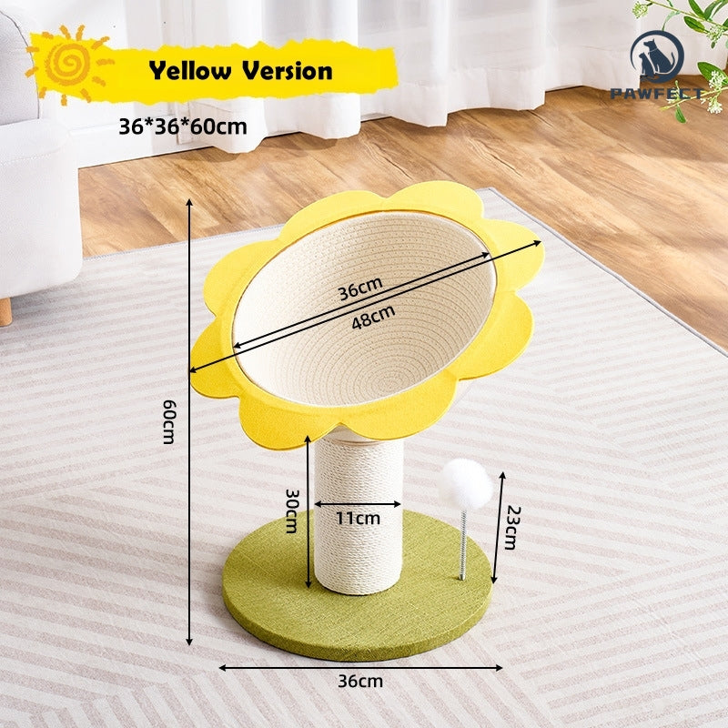 Sunflower-Inspired Cat Climber with Scratch-Resistant Nest & Climbing Post