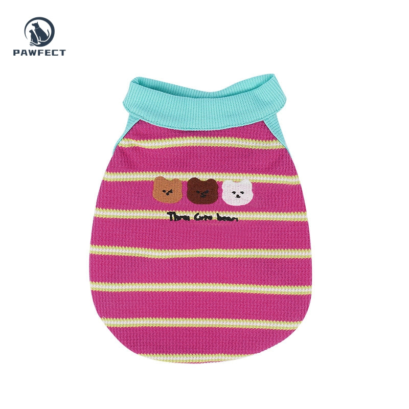 Lightweight Sweet Striped Dog Tank Top with Stretchy Fabric
