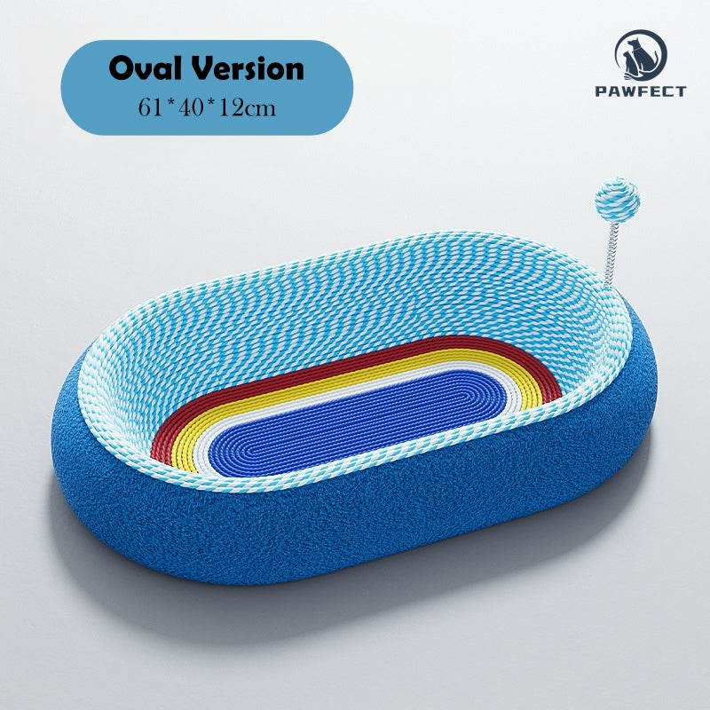 Elevated Bowl-Shaped Sisal Cat Nest with Integrated Scratching Surface