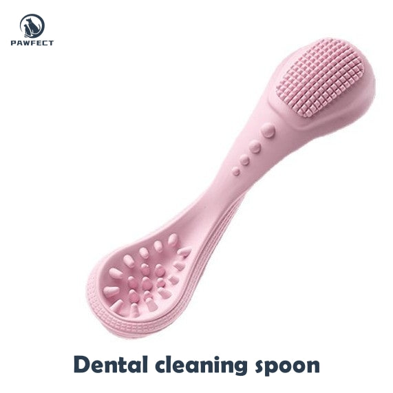 Spoon-Shaped Natural Rubber Chew and Teeth Cleaning Toy for Dogs