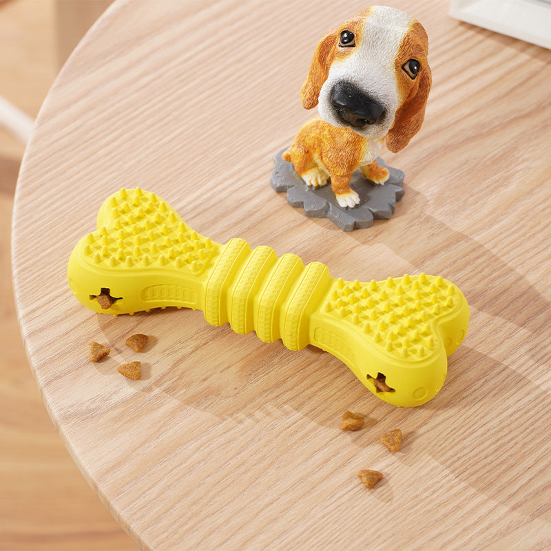 Interactive Soft-Spike Bone Treat Dispensing Chew Toy