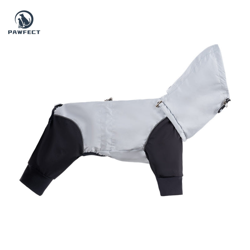 Waterproof Dog Raincoat with 4-Leg Coverage and Leash Hole
