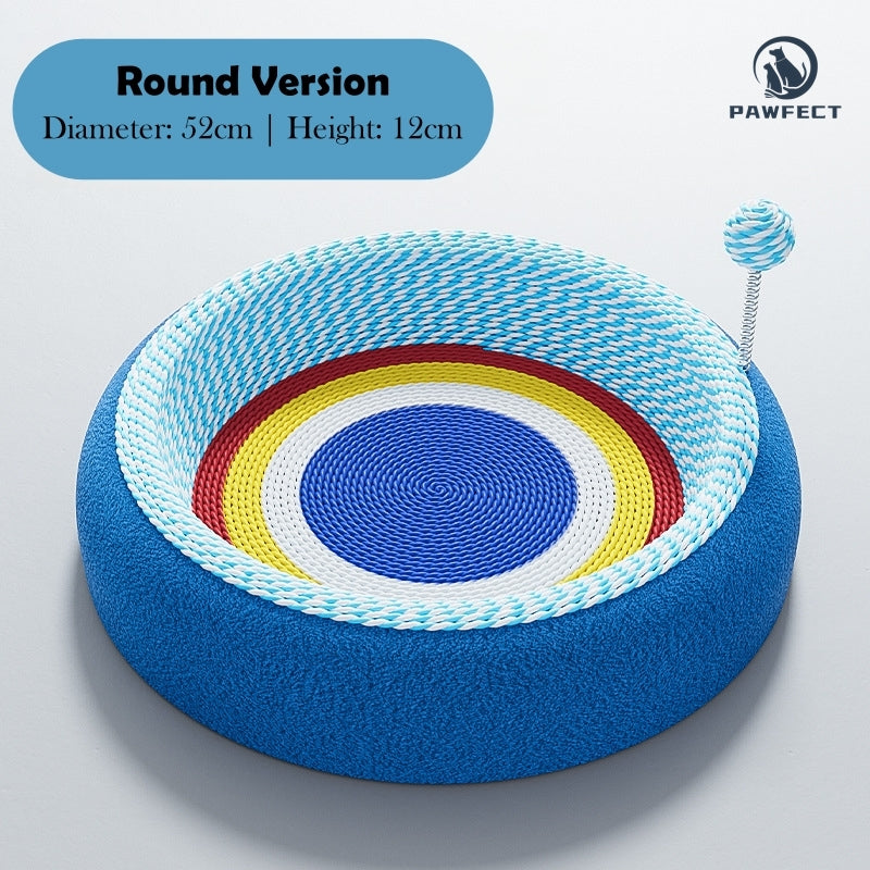 Elevated Bowl-Shaped Sisal Cat Nest with Integrated Scratching Surface