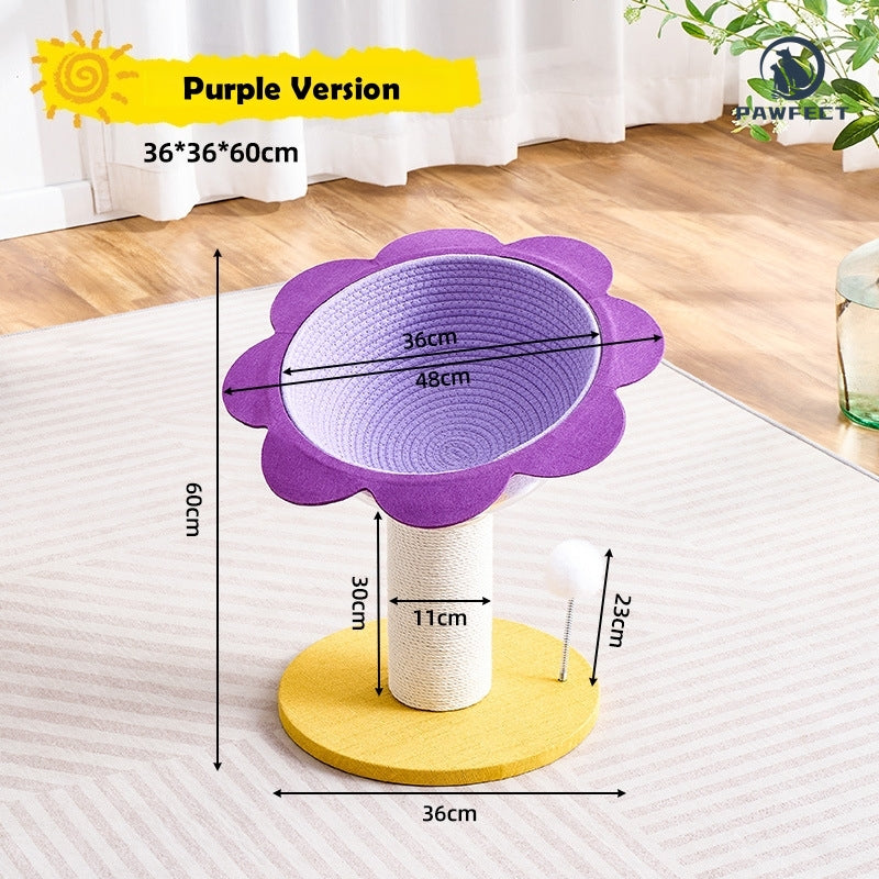 Sunflower-Inspired Cat Climber with Scratch-Resistant Nest & Climbing Post