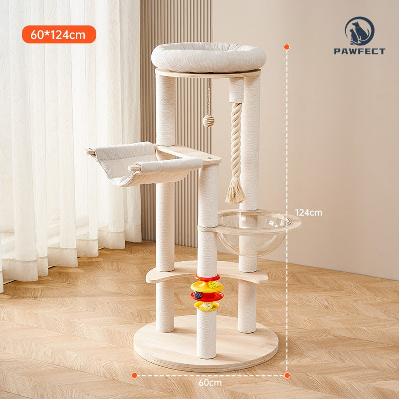 Multi-Functional Cat Tree with Scratch-Resistant Build & Space Capsule Nest