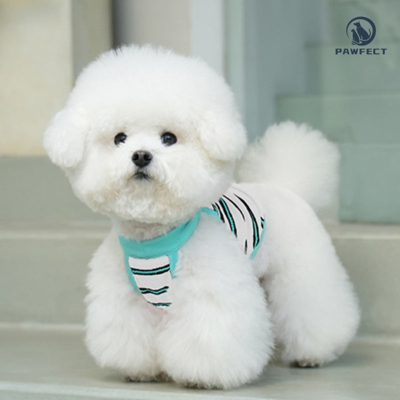 Lightweight Sweet Striped Dog Tank Top with Stretchy Fabric