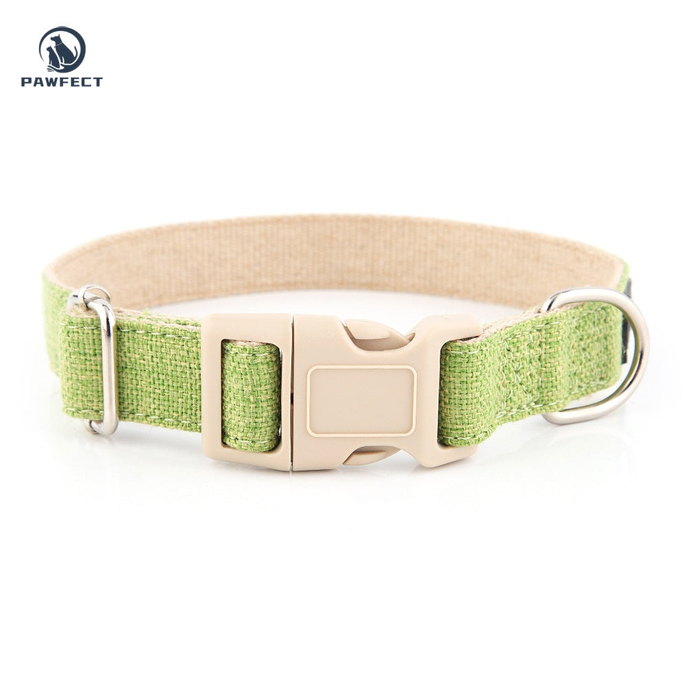 Eco-Friendly Cotton Linen Dog Collar: Hypoallergenic & Antibacterial