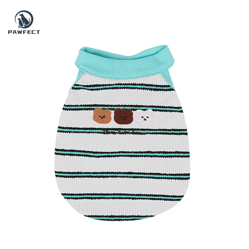 Lightweight Sweet Striped Dog Tank Top with Stretchy Fabric