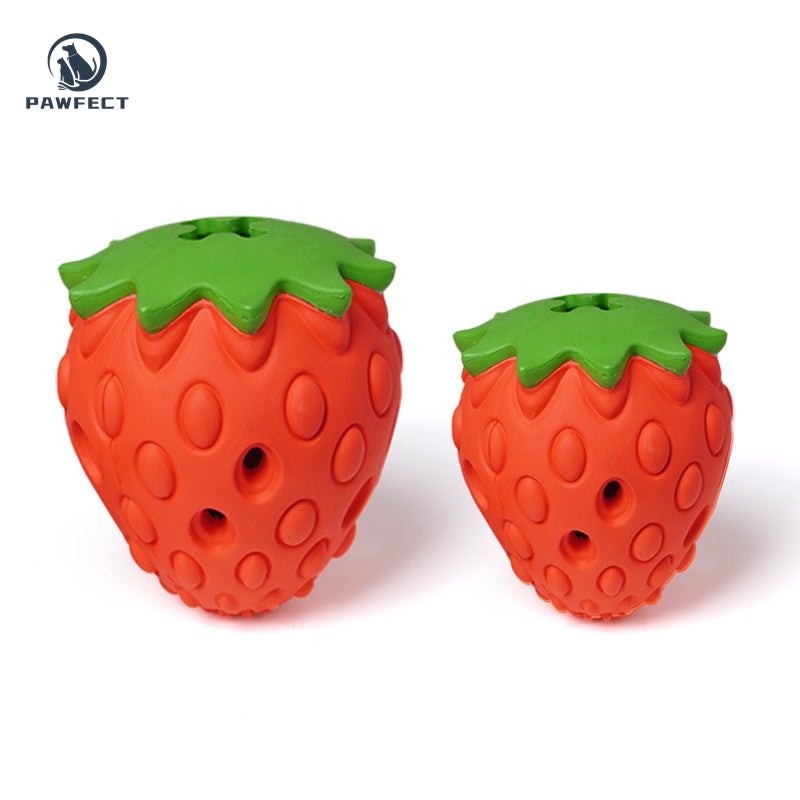 Interactive Strawberry Treat Dispensing Chew Toy