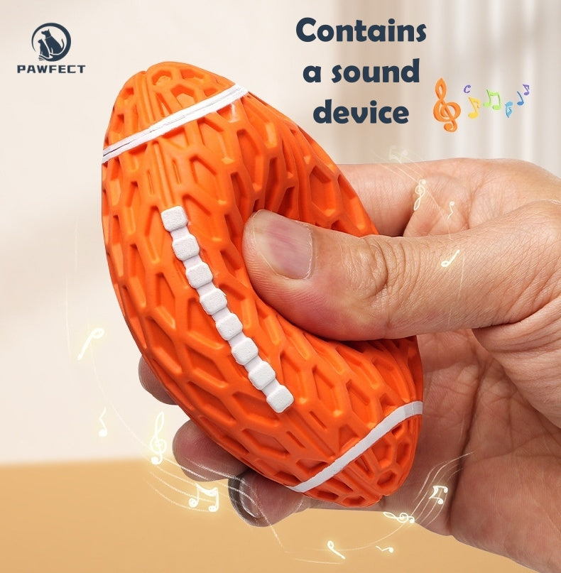 Squeaky Rugby Ball Chew Toy for Dogs